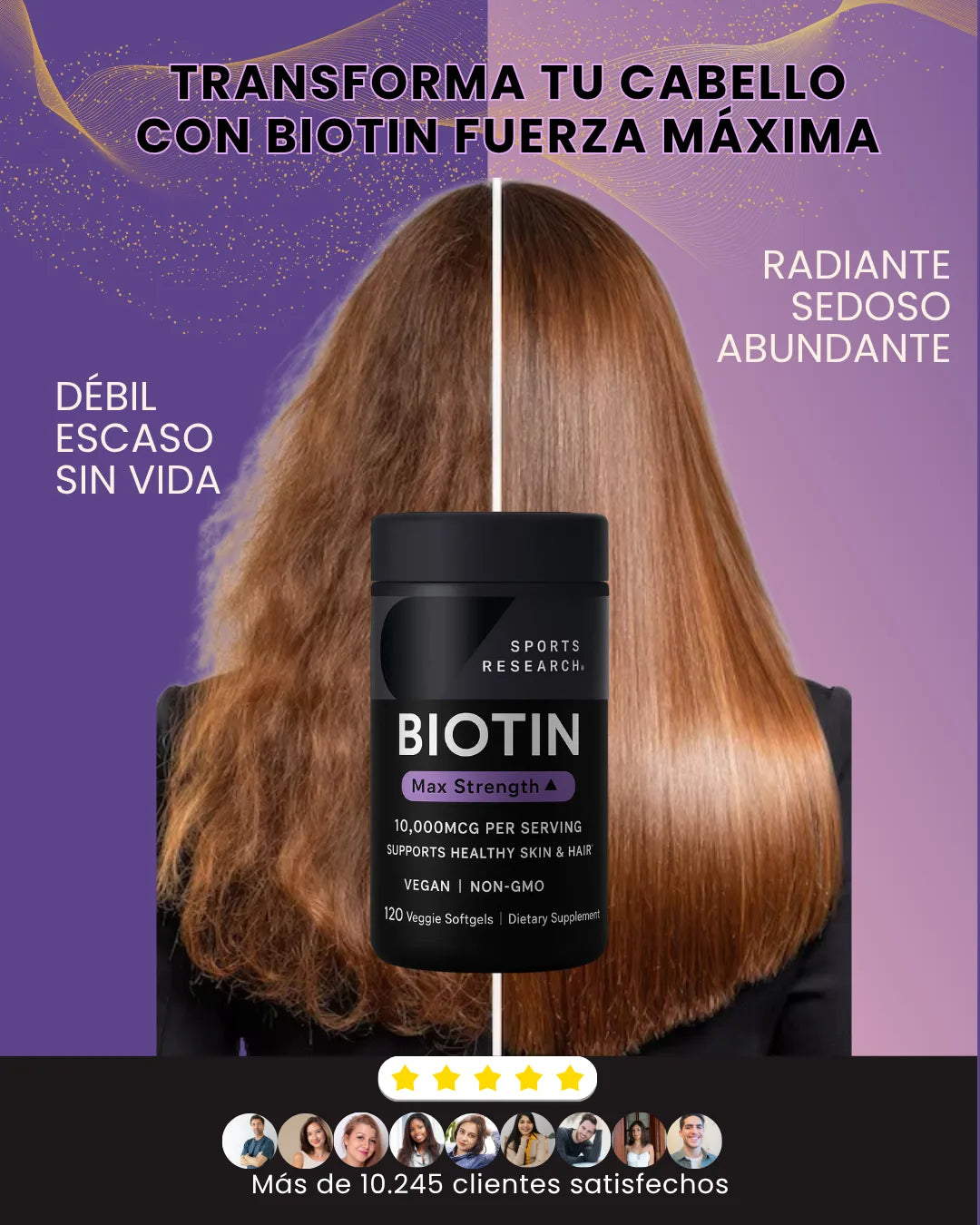 Biotin Max Strength 10.000 MCG – SPORTS RESEARCH®